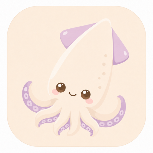 tautiu — a cute cream squid with lavender fins